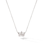 Women's Gold Plated Crown Sterling Silver Necklace with CZ Diamonds