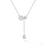 Women's Silver Necklace with Swedish Meteorite and CZ Diamonds