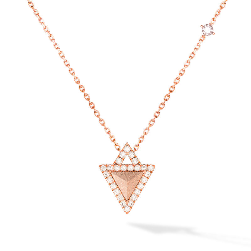 Women's Sterling Silver Meteorite Triangle Necklace