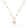 Women's Gold Plated Sterling Silver Necklace with Cardamom and CZ Diamonds