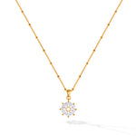 Women's Gold Plated Sterling Silver Necklace with Cardamom and CZ Diamonds
