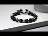 Men's Beaded Onyx and Obsidian Drawstring Bracelet