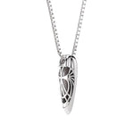 Men's Silver Obsidian Necklace of Time Capsule