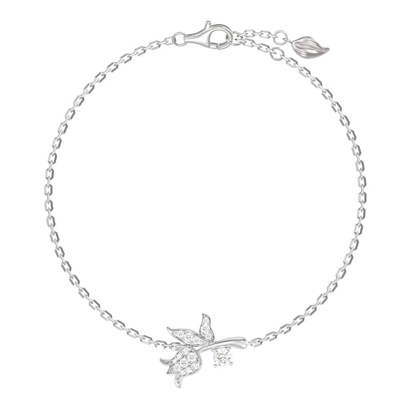 Women's Sterling Silver Bracelet of Lily of the Valley