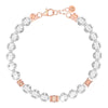 Women's Double Chain Bracelet of Luck with White Quartz