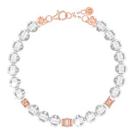 Women's Double Chain Bracelet of Luck with White Quartz